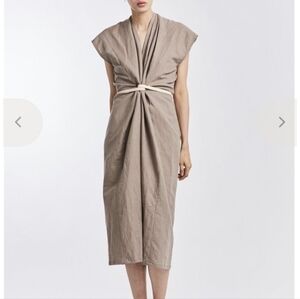 Nwot Miranda Bennett Studios Knot Dress - Linen